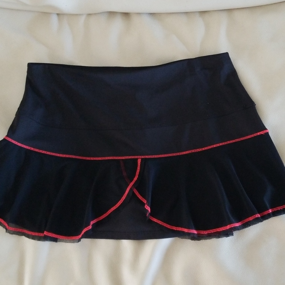 Tennis skirt with organza see through  ruffle on t